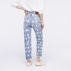 J. Crew Boyfriend Jeans with Bleached-Out Dots
